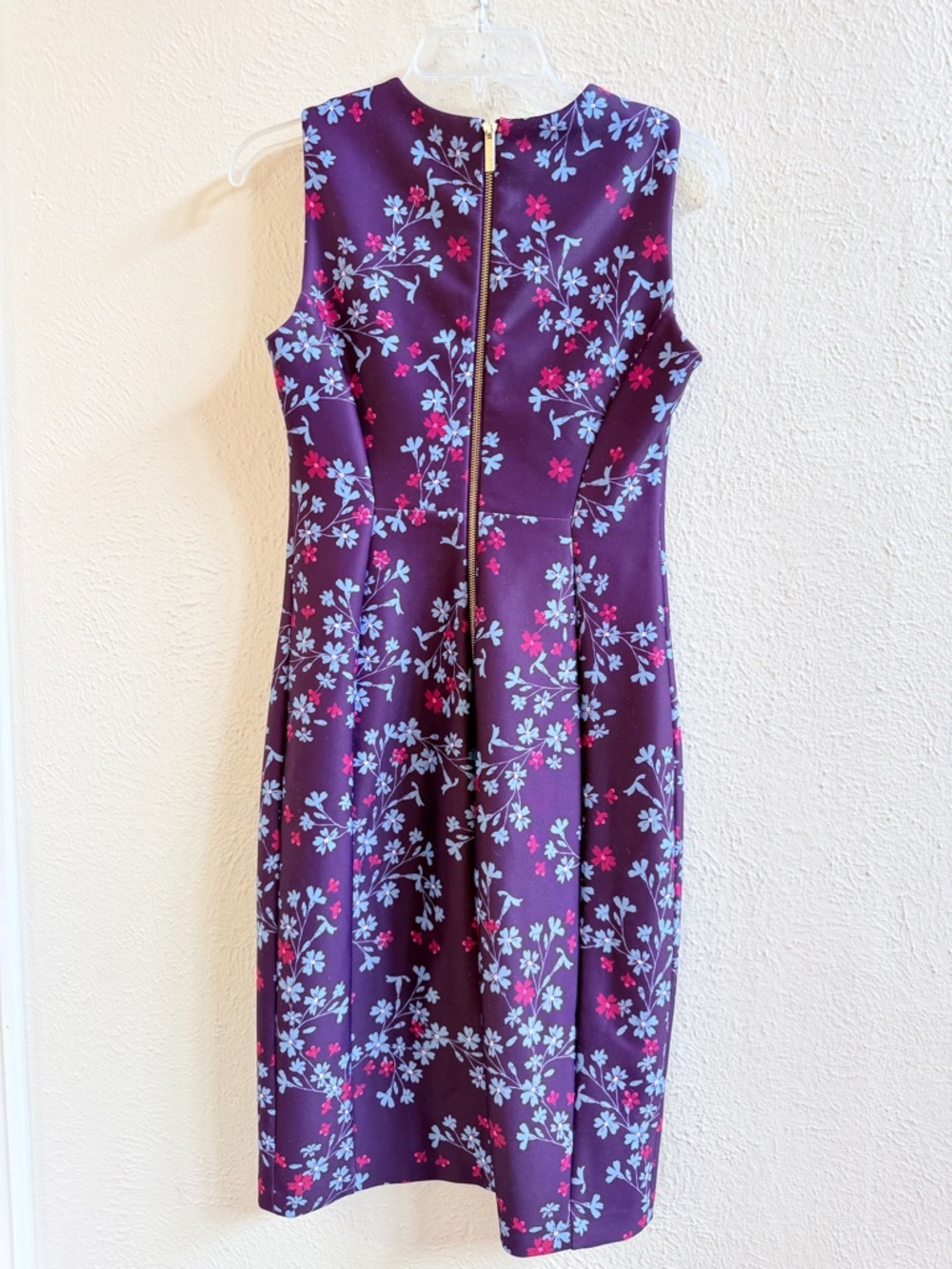 Calvin Klein purple floral sleeveless sheath dress - Picture 4 of 7